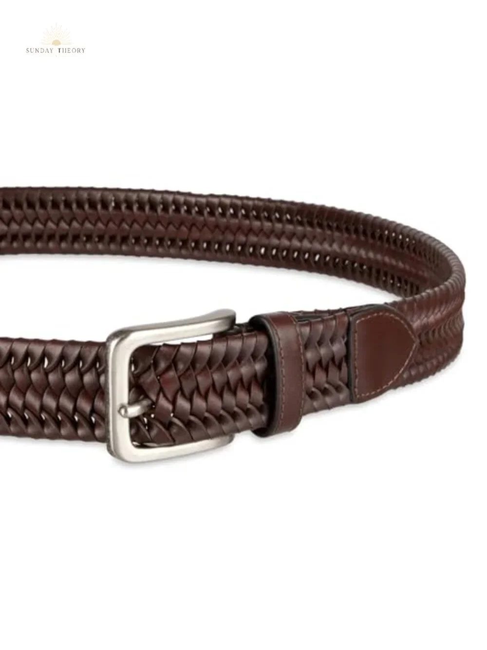 Men's Braided Leather Belt, Fully Adjustable Stretch Design